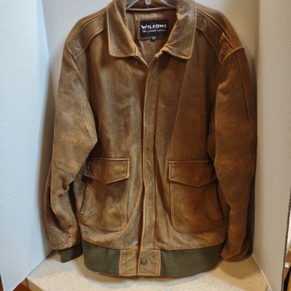 Men's Vintage Bomber Flight Jacket Size  Tall Large **Read** - Picture 11 of 12